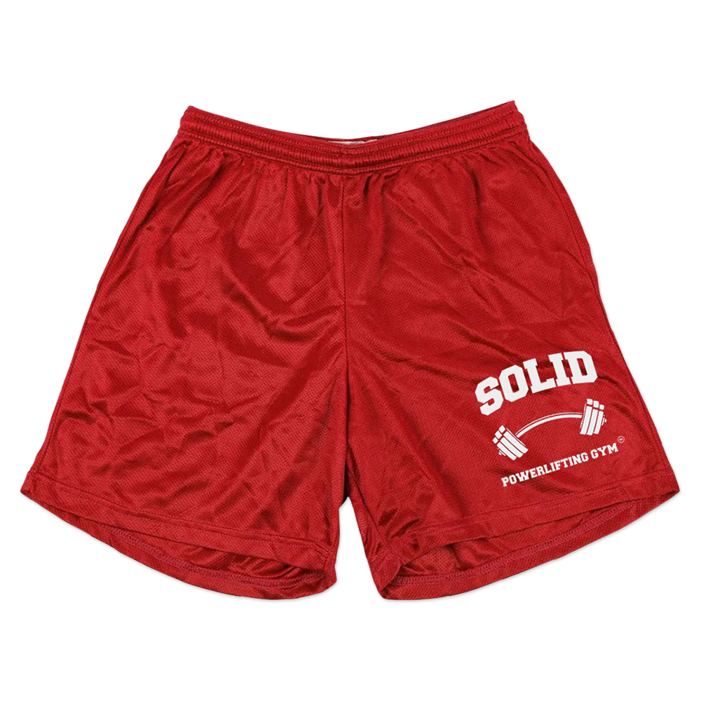 White SOLID Red 5’’ Gym Shorts