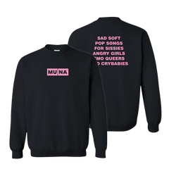 Sad Soft Pop Songs Black/Pink Crewneck Sweatshirt