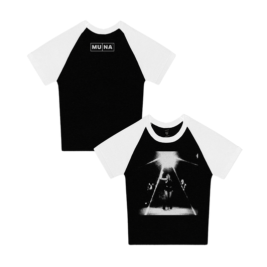 Photo Flare Baby Rib Crop Tee - Black/White